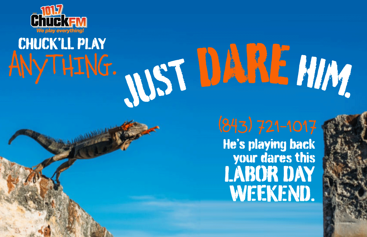 Here Comes Chuck’s ‘Dare Chuck to Play It’ Labor Day Weekend!