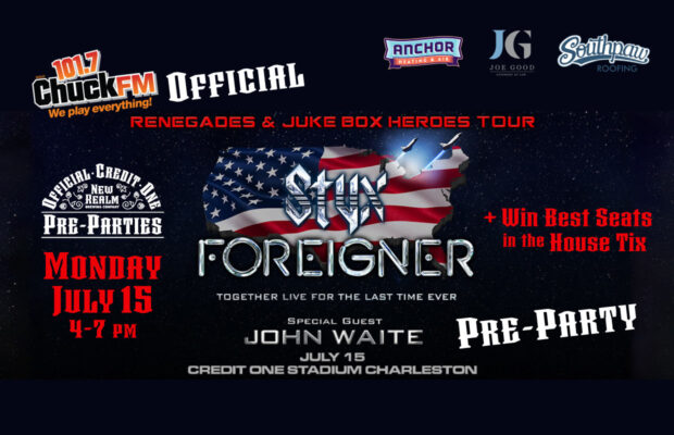 7/15: Join Chuck for the Official Styx/Foreigner Pre-Party